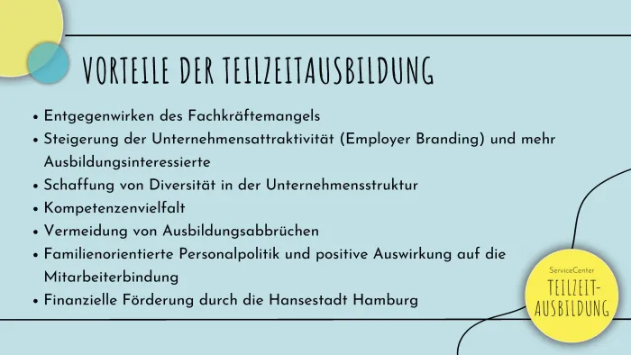Vorteile der Teilzeitausbildung für Unternehmen